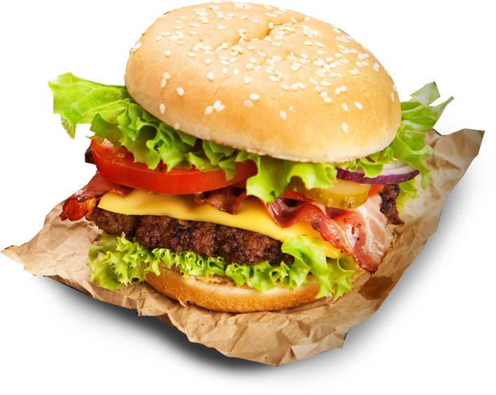 Cheeseburger with Tomato Lettuce Cheese and Bacon